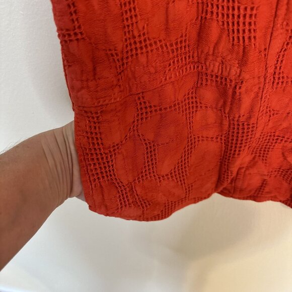 Handmade Eucalyptus Womens Sleeveless Orange Coral Vest Small Cotton Layering - Picture 6 of 8